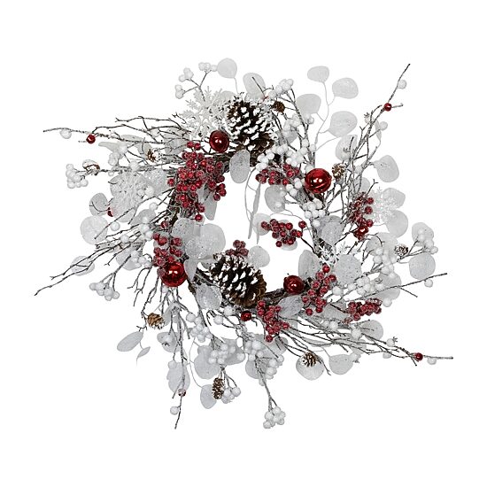 Northlight 24" Berries And Snowflakes Artificial Wreath