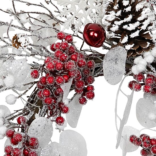 Northlight 24" Berries And Snowflakes Artificial Wreath