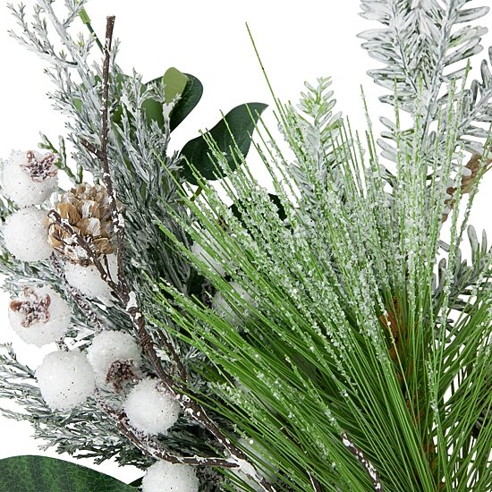 Northlight 18" Real Touch™️ Winter Greenery With Pinecones Artificial Wreath
