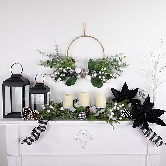 Northlight 18" Real Touch™️ Winter Greenery With Pinecones Artificial Wreath
