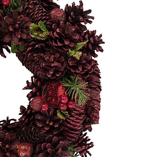 Northlight 14" Pinecone Berry And Ornament Wreath