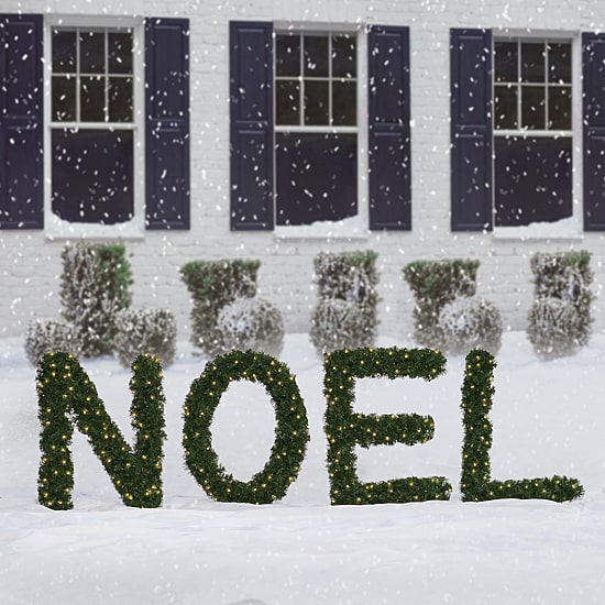 Northlight 6ft Pre Lit Noel Artificial Pine Christmas Yard Art