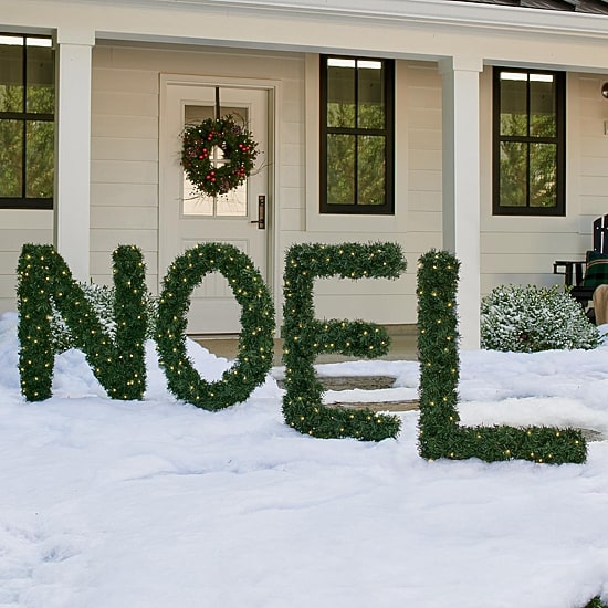 Northlight 6ft Pre Lit Noel Artificial Pine Christmas Yard Art