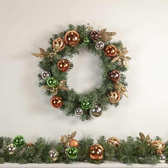 Northlight 24" Pine Foliage With Ornaments Wreath
