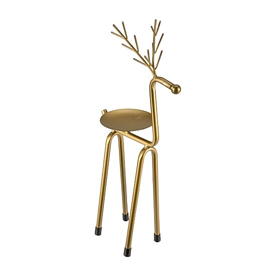 Northlight 13" Large Bronze Reindeer Pillar Candle Holder