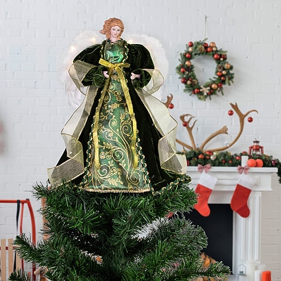 Northlight 14" Angel With Lighted Wings Christmas Tree Topper