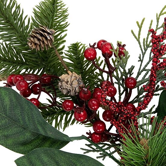 Northlight 17" Foliage Pinecones And Berries Artificial Wreath