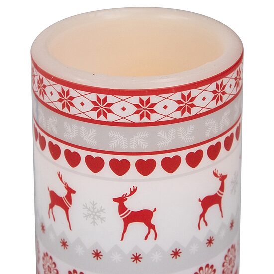 Northlight 6" Led Flameless Flickering Nordic Reindeer Wax Pillar Flameless Candle