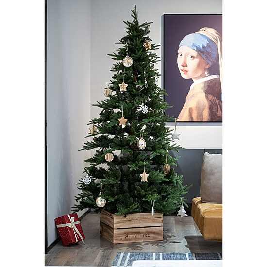 Northlight 18" Wood Crate "Lay Presents At My Feet" Christmas Tree Collar