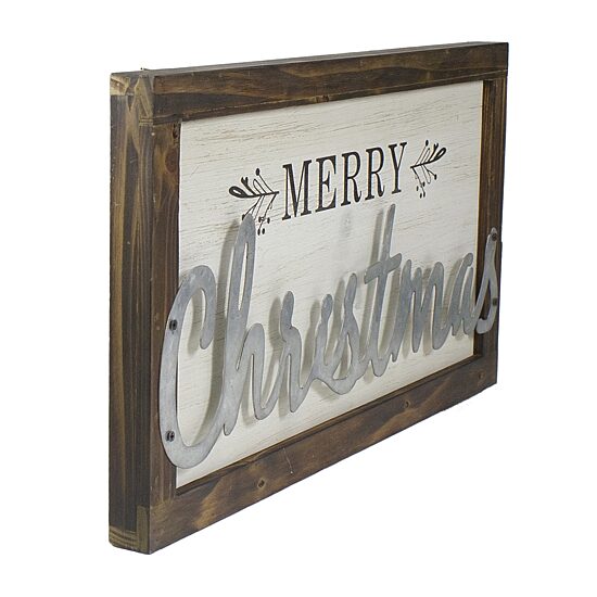 Northlight 18" Framed Wood And Metal Wall Wood Wall Art