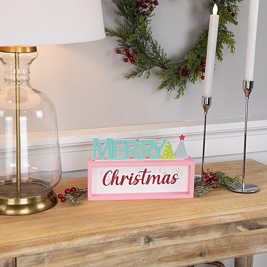 Northlight 10" Lighted "Merry Shadow Box" Flameless Candle