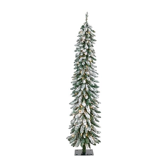 Northlight 6ft Pre Lit Pencil Flocked Alpine 6 Foot Flocked Pine Christmas Tree