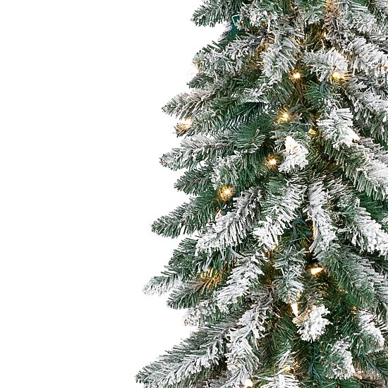 Northlight 6ft Pre Lit Pencil Flocked Alpine 6 Foot Flocked Pine Christmas Tree
