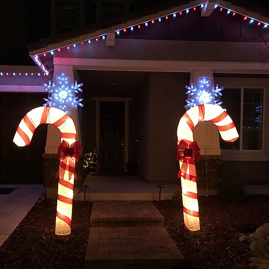Northlight 72" Prelit Glitter Candy Cane Christmas Yard Art
