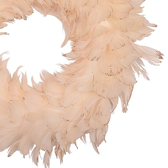 Northlight 15" Glittered Feathers Wreath