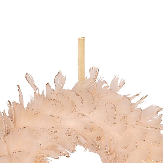 Northlight 15" Glittered Feathers Wreath