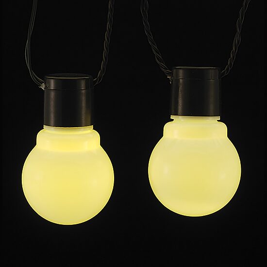 Kurt Adler 15ft 10ct Glass Led Black Wire String Lights