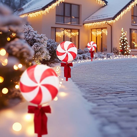 Northlight 16" Lighted Peppermint Candy Christmas Yard Art
