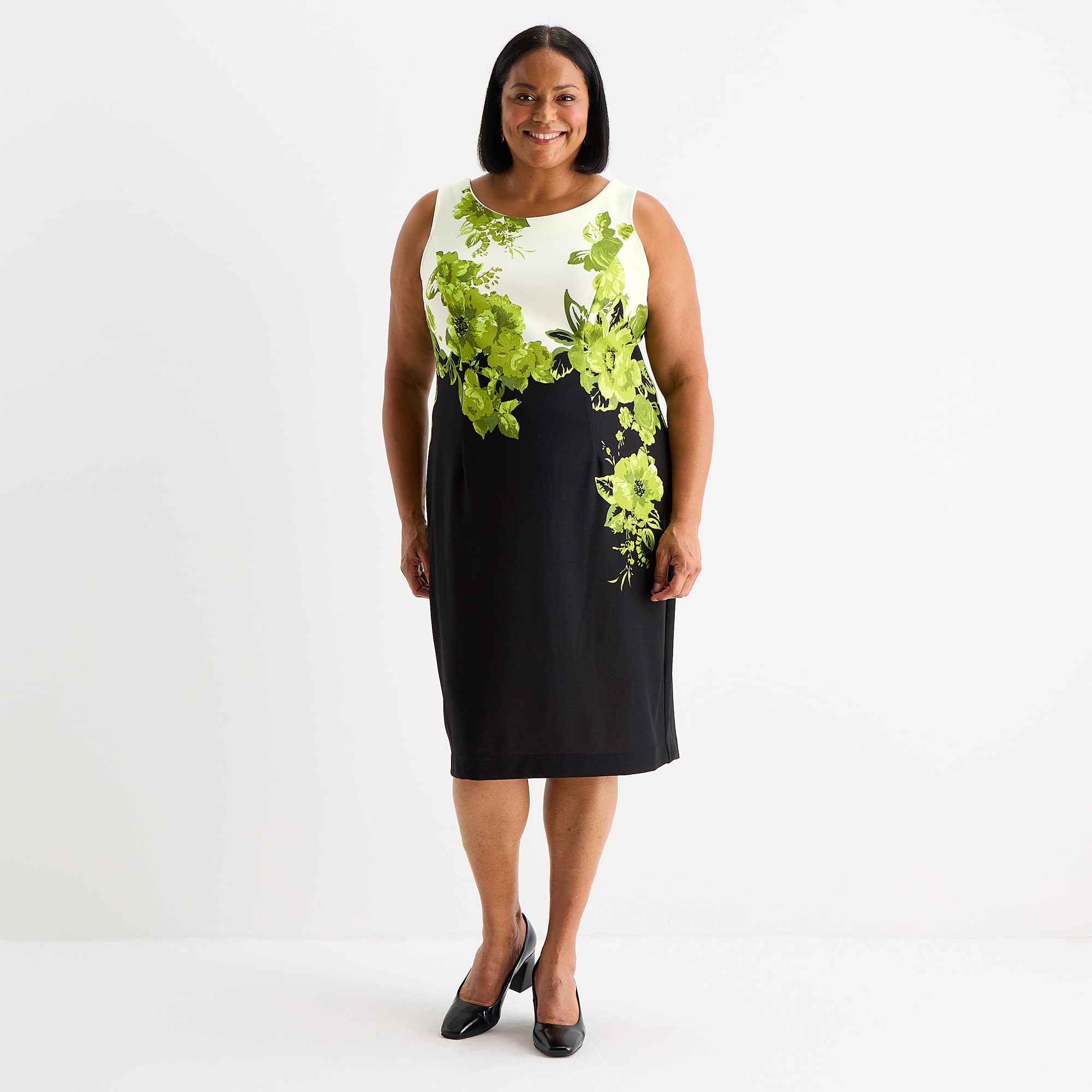 Maya Brooke Womens Plus Floral Jacket Dress