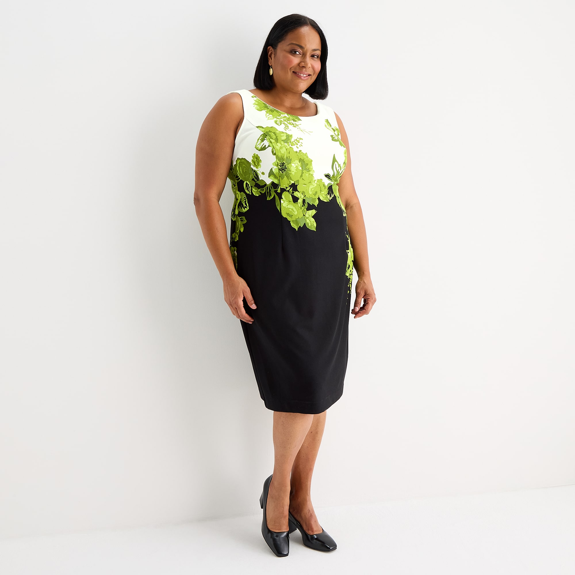 Maya Brooke Womens Plus Floral Jacket Dress
