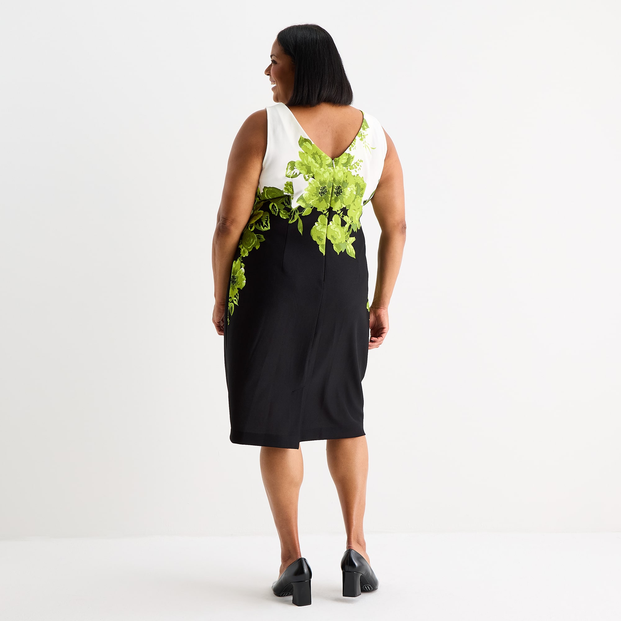 Maya Brooke Womens Plus Floral Jacket Dress