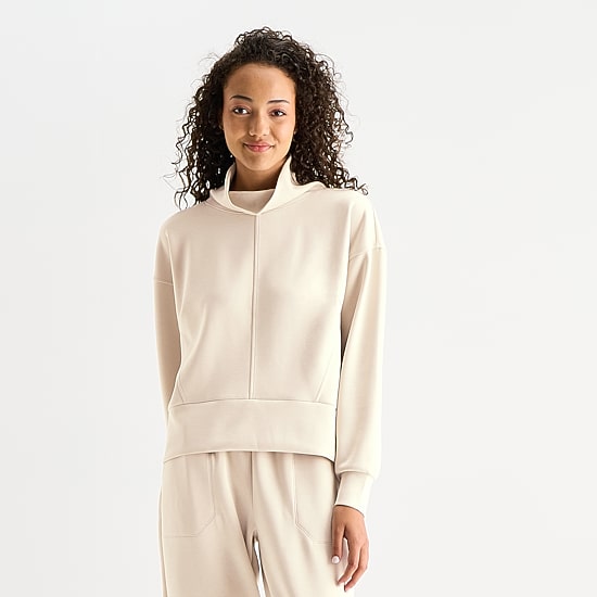 Stylus Womens Funnel Neck Long Sleeve Sweatshirt