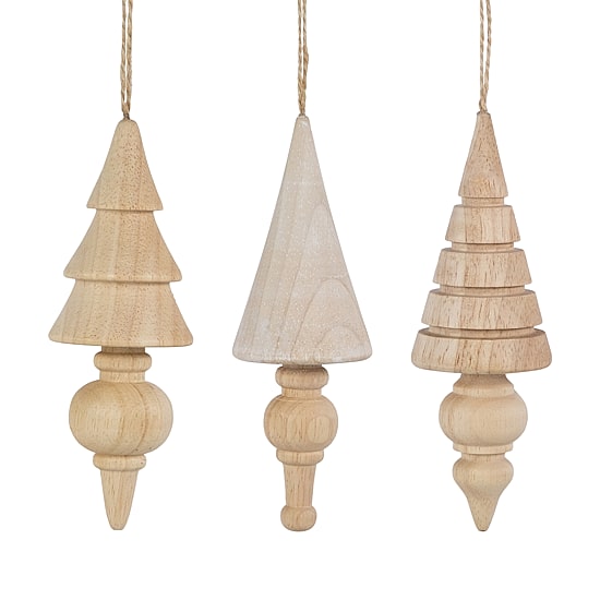 Northlight 6" Natural Trees Wooden Christmas Ornament