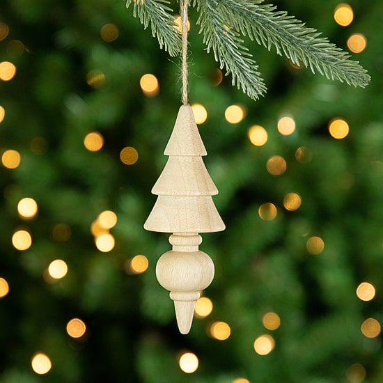 Northlight 6" Natural Trees Wooden Christmas Ornament