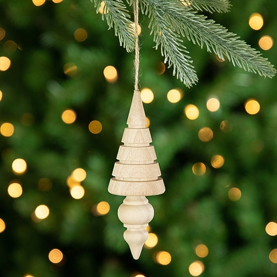 Northlight 6" Natural Trees Wooden Christmas Ornament