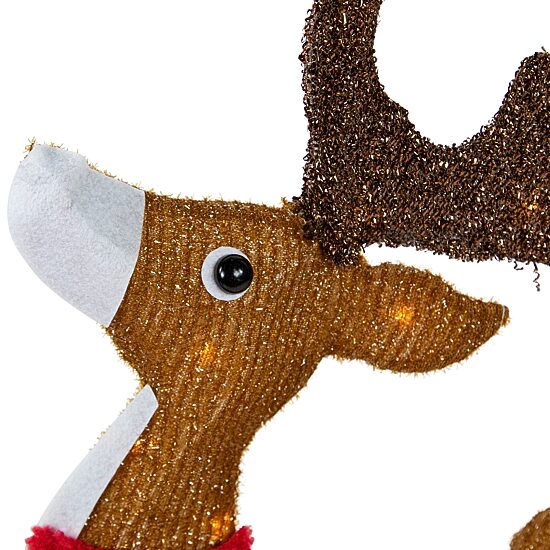 Northlight 59" Lighted Reindeer With Sleigh Christmas Yard Art