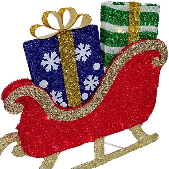 Northlight 59" Lighted Reindeer With Sleigh Christmas Yard Art
