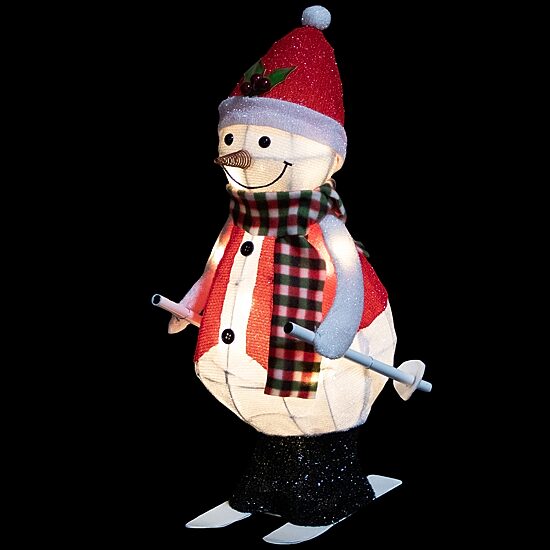 Northlight 24" Led Lighted Animated Skiing Snowman Christmas Yard Art