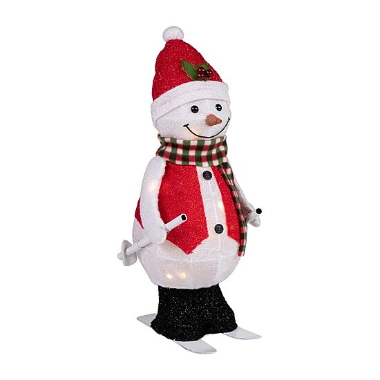 Northlight 24" Led Lighted Animated Skiing Snowman Christmas Yard Art