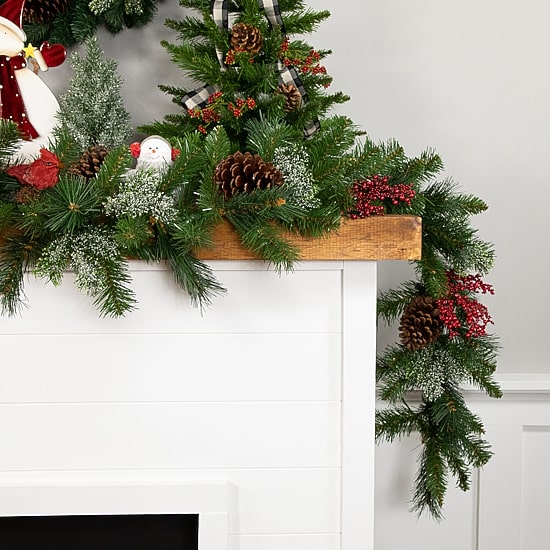 Northlight 9ft Mixed Green Beaver Pine Christmas Indoor Garland