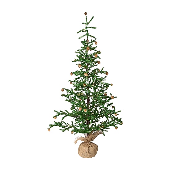 Northlight 4ft Pre Lit With Pinecones And Burlap Base 4 Foot Pre-Lit Pine Christmas Tree