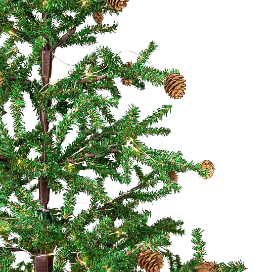 Northlight 4ft Pre Lit With Pinecones And Burlap Base 4 Foot Pre-Lit Pine Christmas Tree