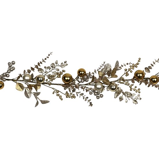 Northlight 6ft Glittered Mixed Leaves And Berries Christmas Indoor Garland