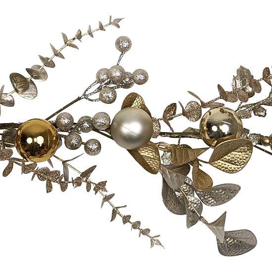 Northlight 6ft Glittered Mixed Leaves And Berries Christmas Indoor Garland