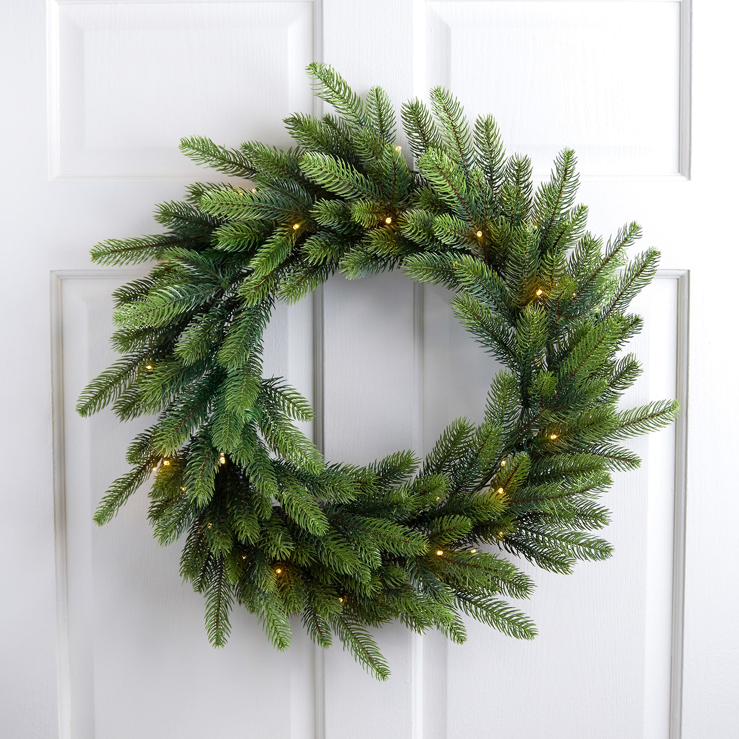 Northlight 24" Battery Operated Led Noble Fir Wreath