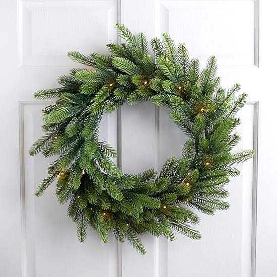 Northlight 24" Battery Operated Led Noble Fir Wreath