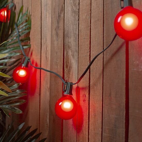 Northlight 14ft 15ct Red G50 Globe Patio Satin Finish String Lights