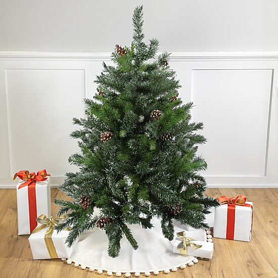 Northlight 4ft Full Snowy Delta Pine With Pine Cones 4 Foot Pine Christmas Tree