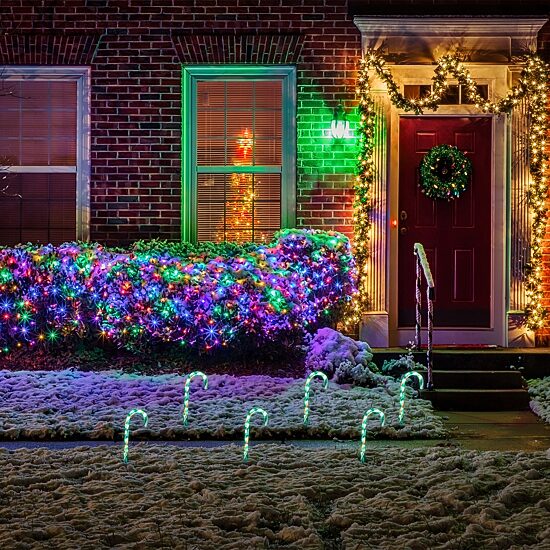 Northlight 12" Lighted Outdoor Candy Cane Christmas Yard Art
