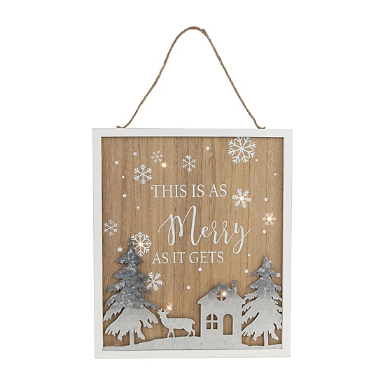 Northlight 14" Lighted "This Is As Merry As It Gets" Wall Sign