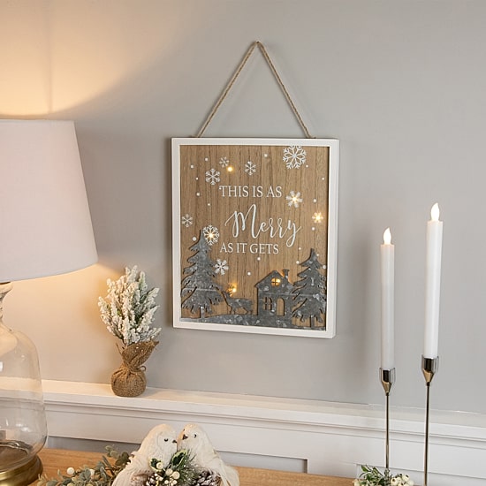 Northlight 14" Lighted "This Is As Merry As It Gets" Wall Sign