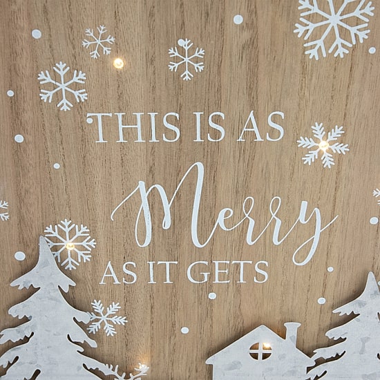 Northlight 14" Lighted "This Is As Merry As It Gets" Wall Sign