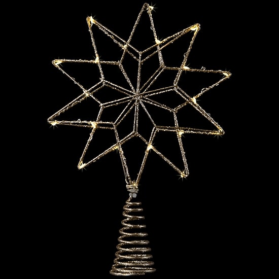Northlight 12" Led Glittered Gold Star Christmas Tree Topper