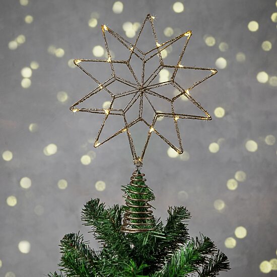 Northlight 12" Led Glittered Gold Star Christmas Tree Topper