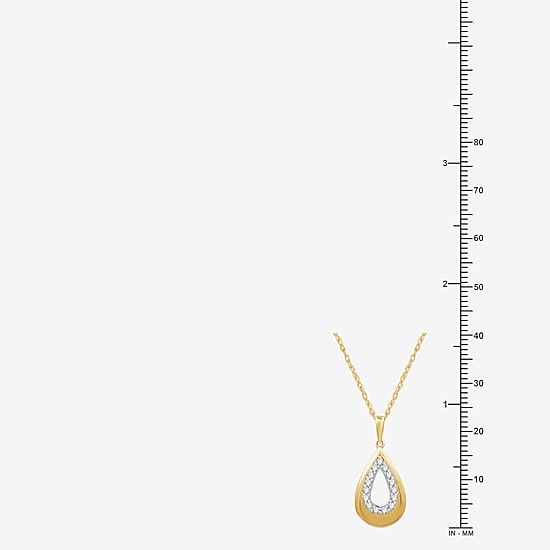 Yes, Please! Womens 1/4 CT. T.W. Lab Grown White Diamond 14K Gold Over Silver Sterling Silver 18 Inch Pendant Necklace