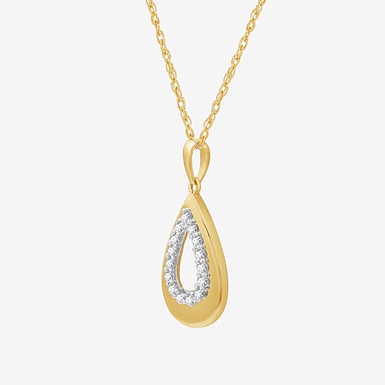 Yes, Please! Womens 1/4 CT. T.W. Lab Grown White Diamond 14K Gold Over Silver Sterling Silver 18 Inch Pendant Necklace